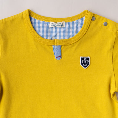 スリットネックTシャツ　YELLOW
