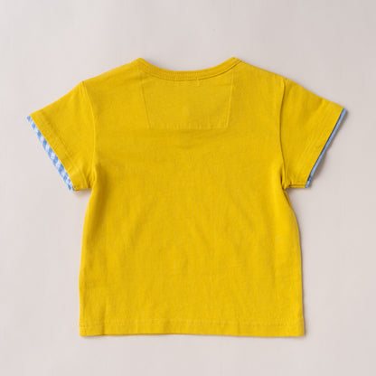 スリットネックTシャツ　YELLOW