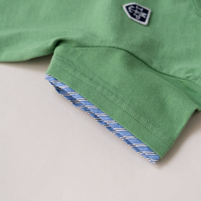 スリットネックTシャツ　KHAKI