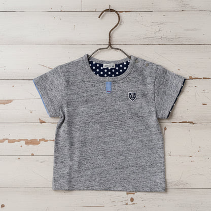 スリットネックTシャツ　GRAY