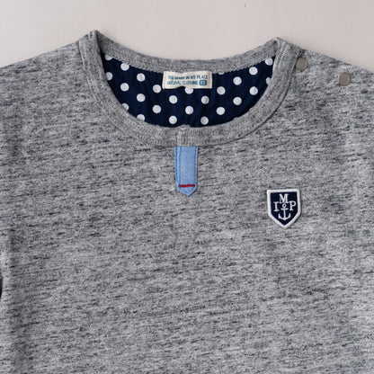 スリットネックTシャツ　GRAY