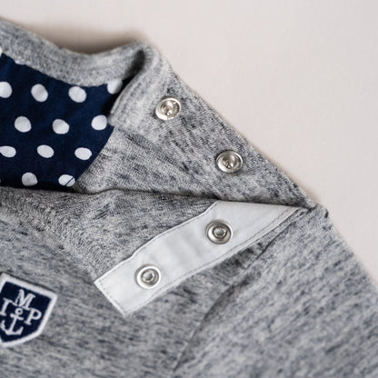 スリットネックTシャツ　GRAY