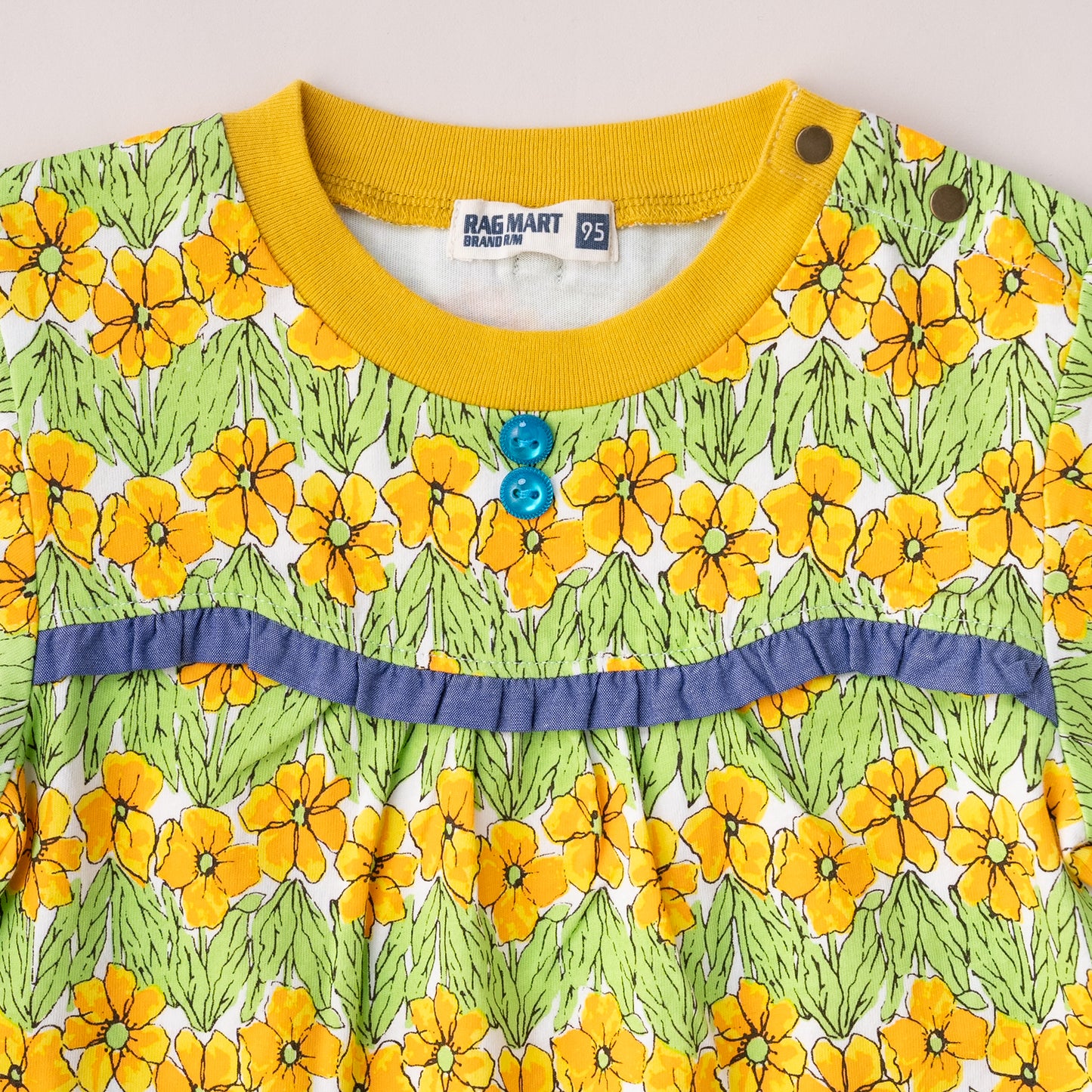 花柄総プリントTシャツ　YELLOW