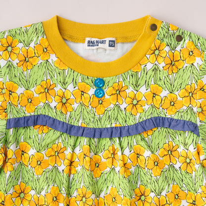 花柄総プリントTシャツ　YELLOW