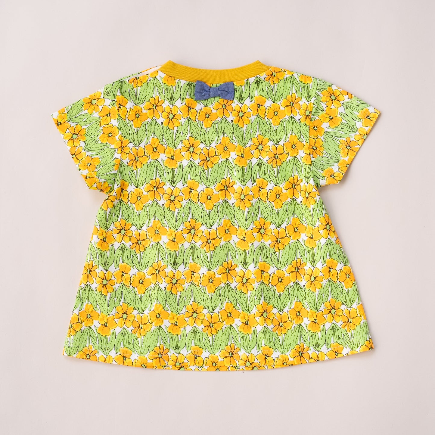 花柄総プリントTシャツ　YELLOW