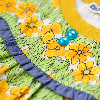 花柄総プリントTシャツ　YELLOW