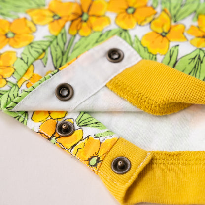 花柄総プリントTシャツ　YELLOW