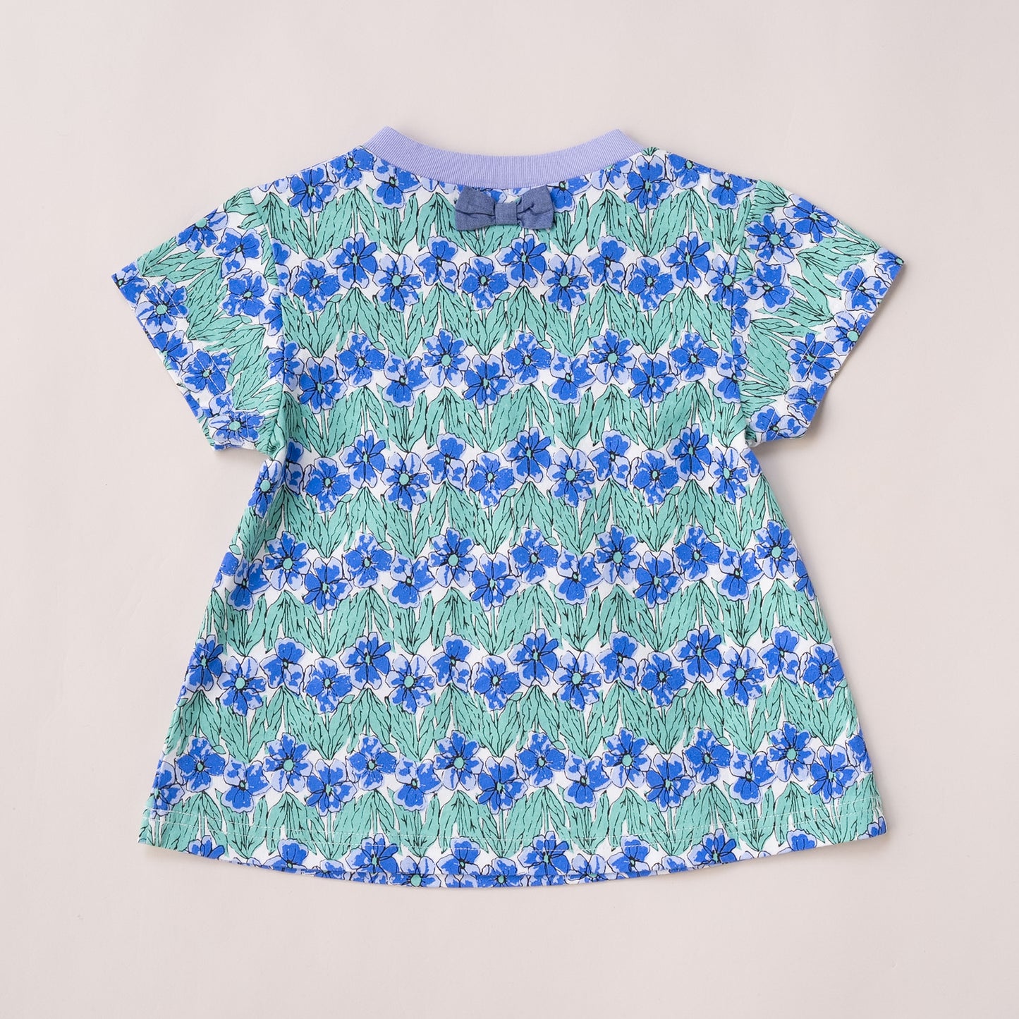 花柄総プリントTシャツ　PURPLE
