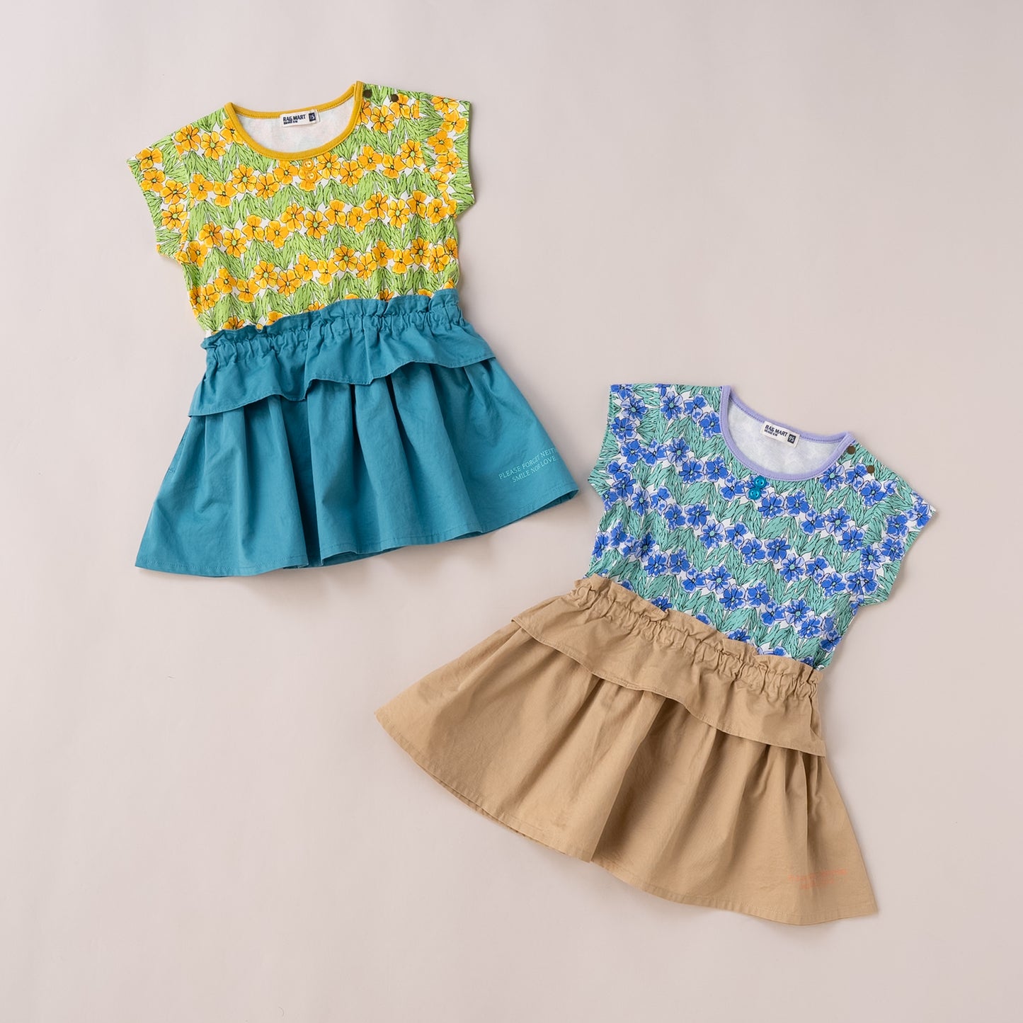 ウエスト切り替えワンピース　YELLOW