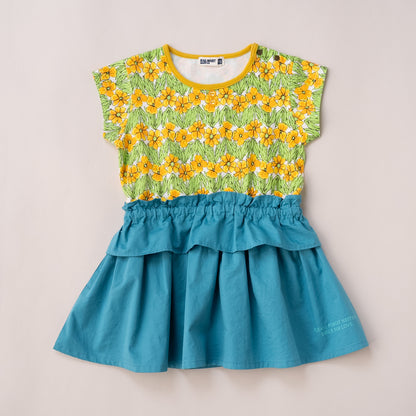 ウエスト切り替えワンピース　YELLOW
