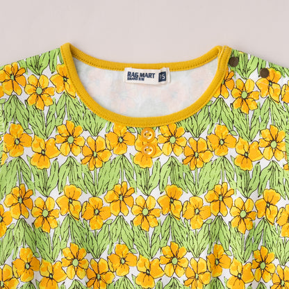 ウエスト切り替えワンピース　YELLOW