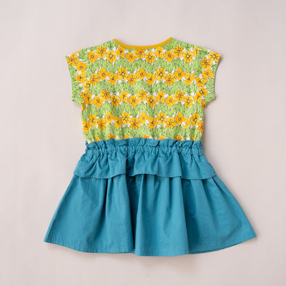 ウエスト切り替えワンピース　YELLOW