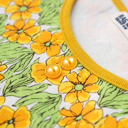 ウエスト切り替えワンピース　YELLOW