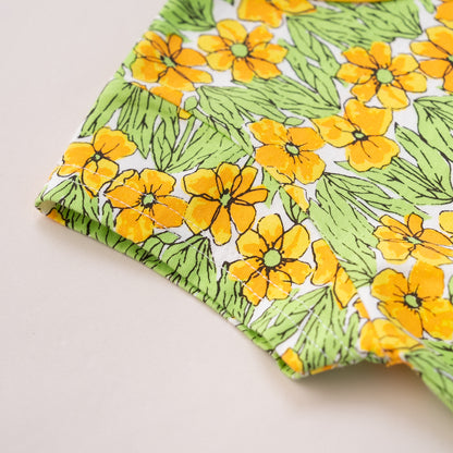 ウエスト切り替えワンピース　YELLOW