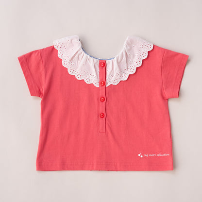 ラウンドカラーTシャツ　PINK