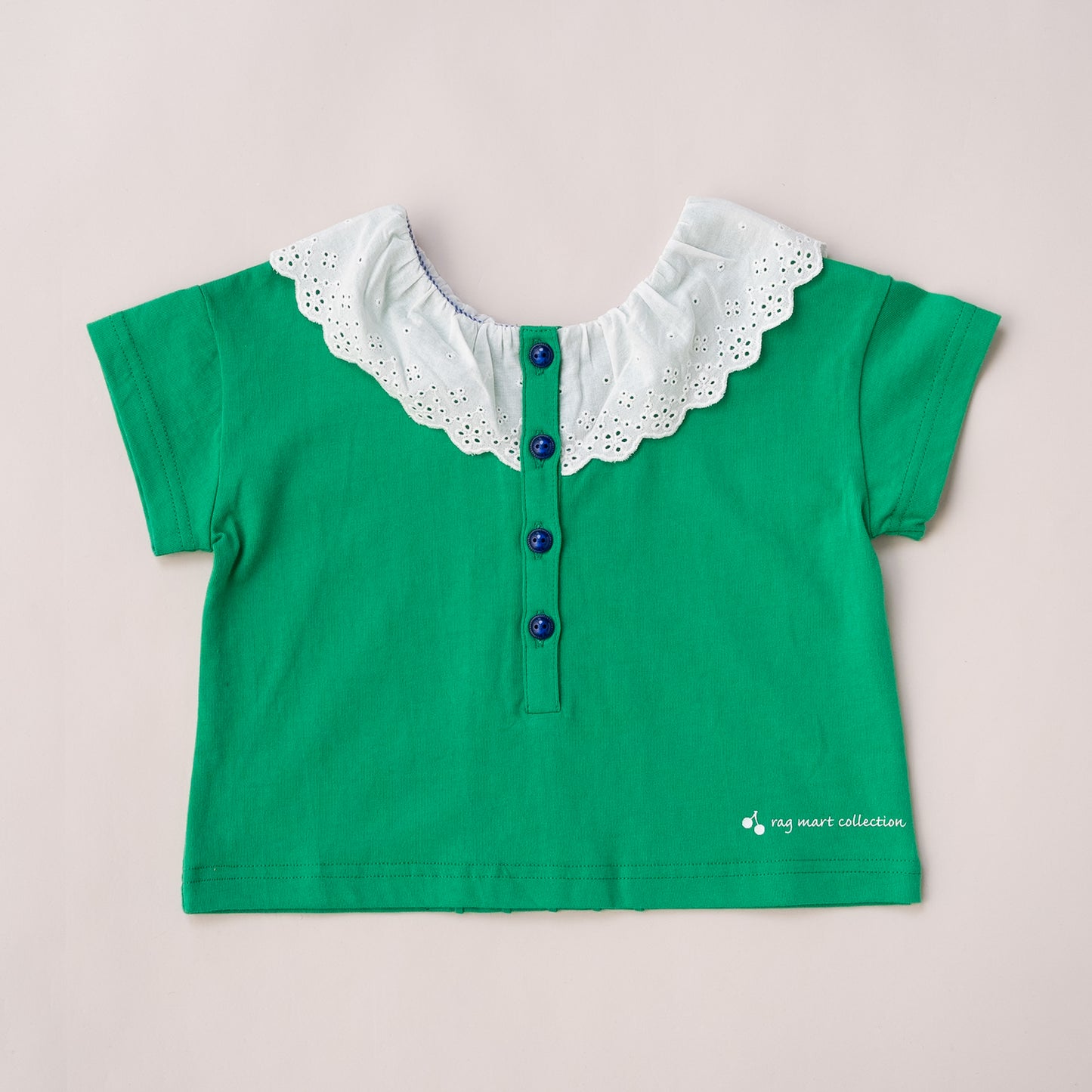 ラウンドカラーTシャツ　GREEN