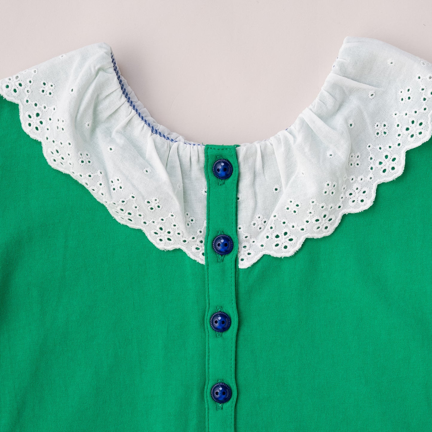 ラウンドカラーTシャツ　GREEN
