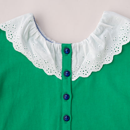 ラウンドカラーTシャツ　GREEN