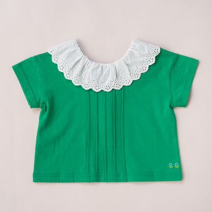 ラウンドカラーTシャツ　GREEN