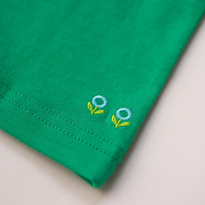ラウンドカラーTシャツ　GREEN