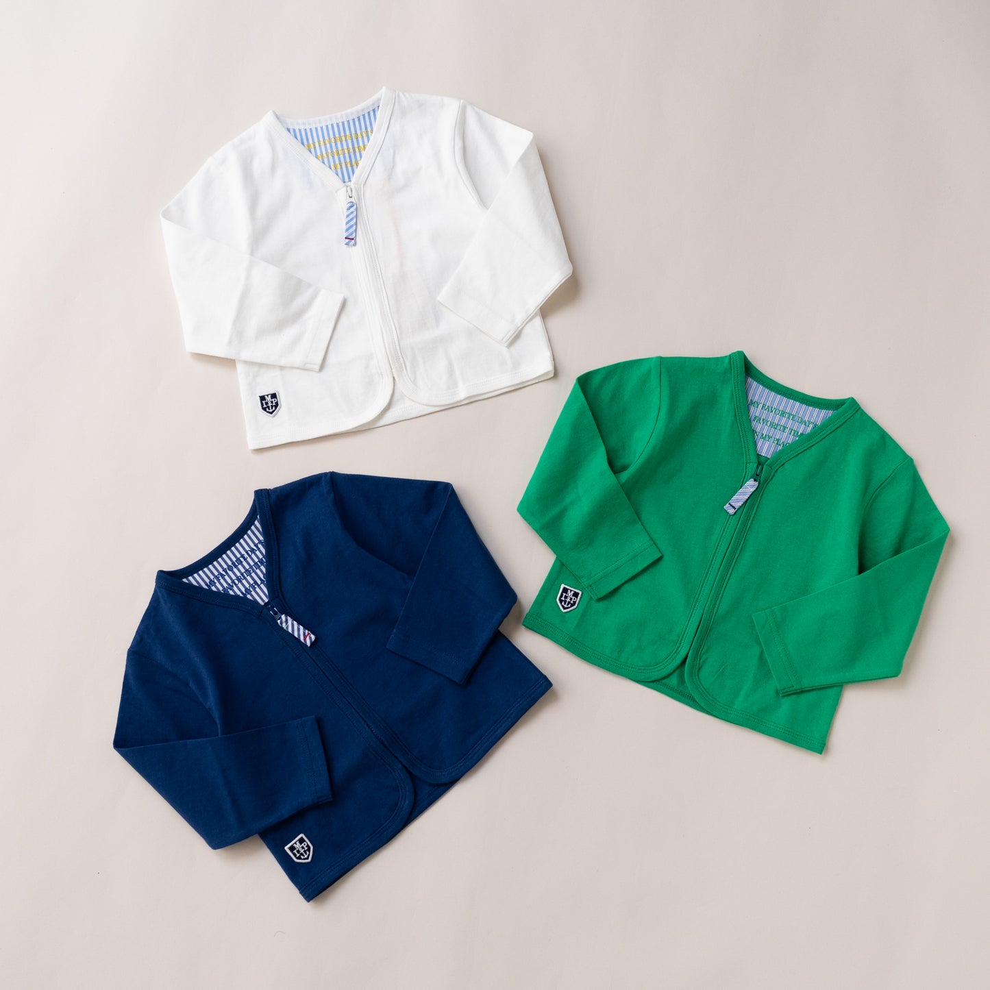 Vネックジップカーデ　GREEN