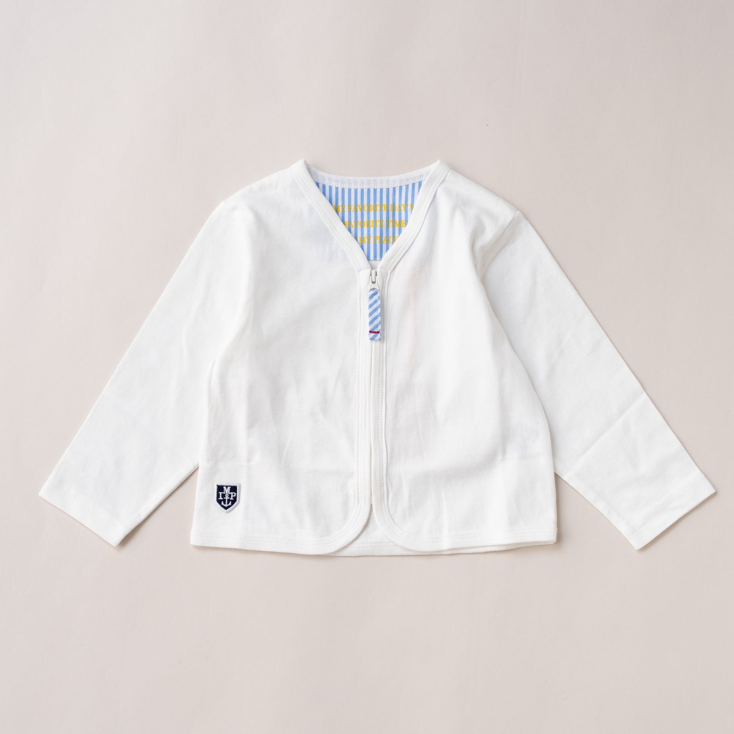 Vネックジップカーデ　OFF-WHITE