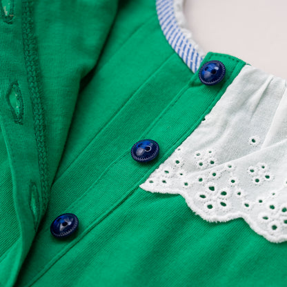 ラウンドカラーTシャツ　GREEN