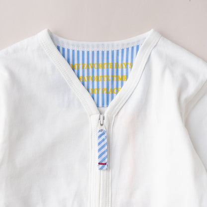 Vネックジップカーデ　OFF-WHITE