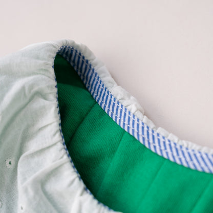 ラウンドカラーTシャツ　GREEN