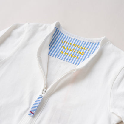 Vネックジップカーデ　OFF-WHITE