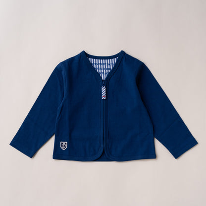 Vネックジップカーデ　NAVY
