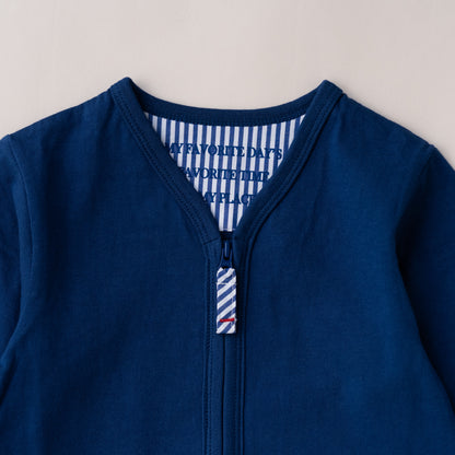 Vネックジップカーデ　NAVY