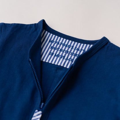 Vネックジップカーデ　NAVY