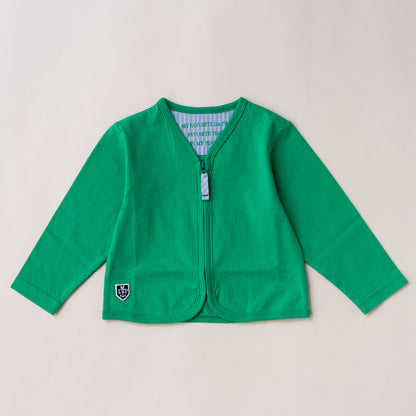 Vネックジップカーデ　GREEN