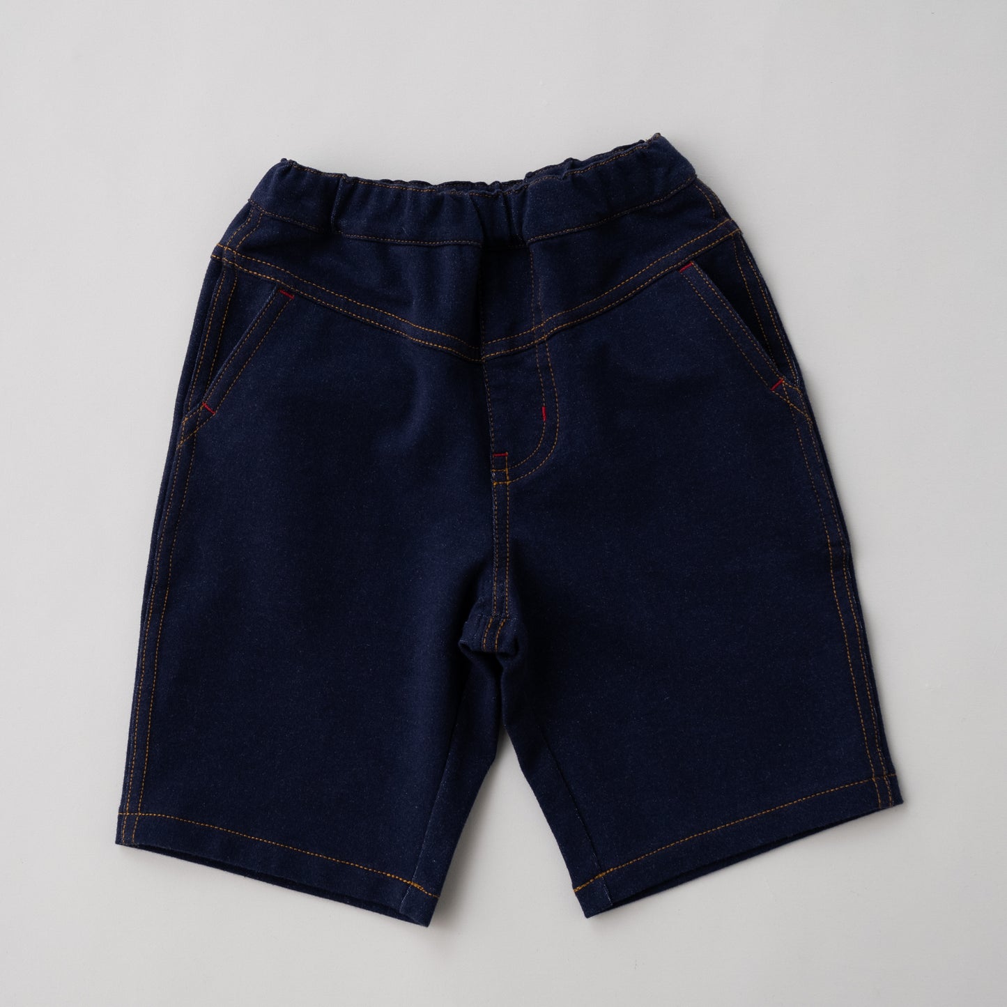 ニットデニムパンツ (６分丈)　NAVY