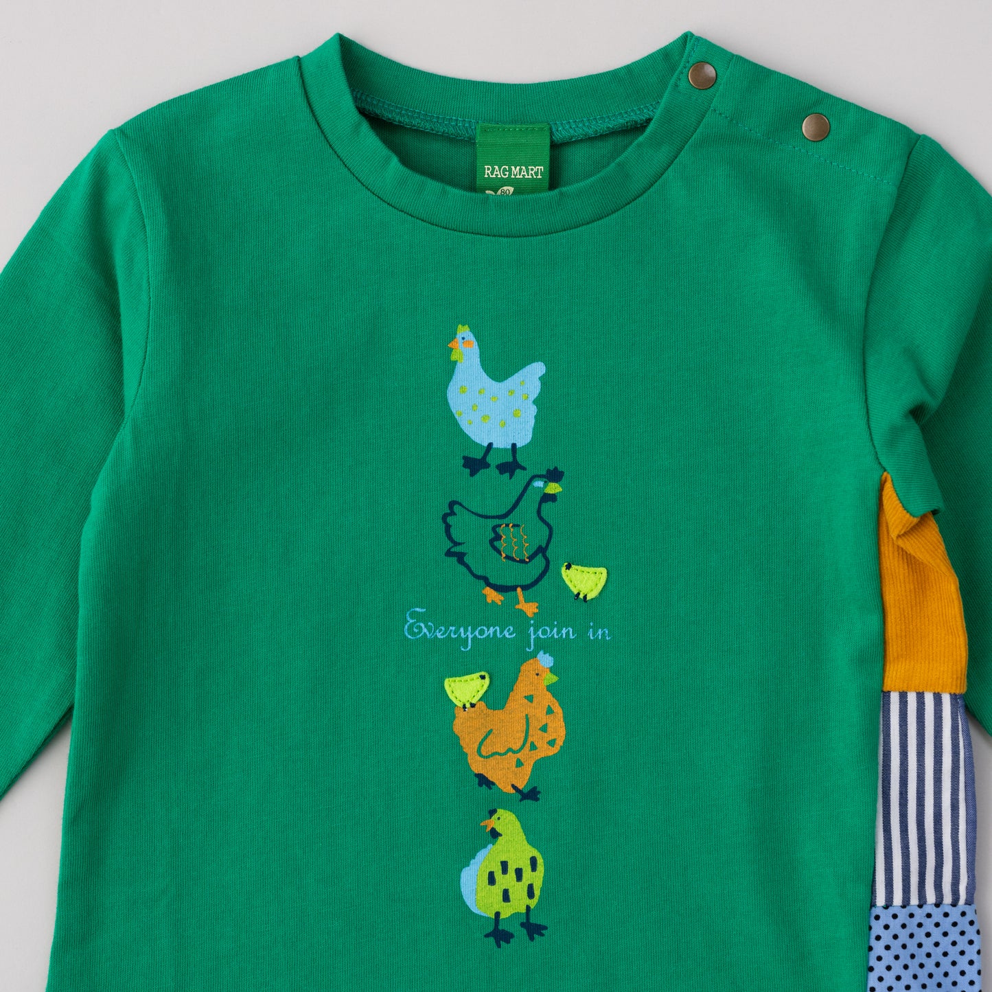 ベビープリントTシャツ【ニワトリ】　GREEN