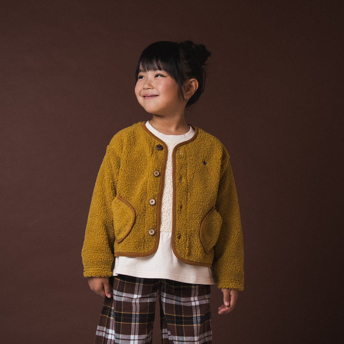 ボアカーディガン　YELLOW
