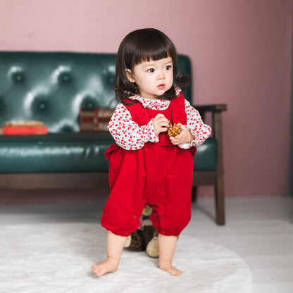 ベビーサロペット【ガール】　RED