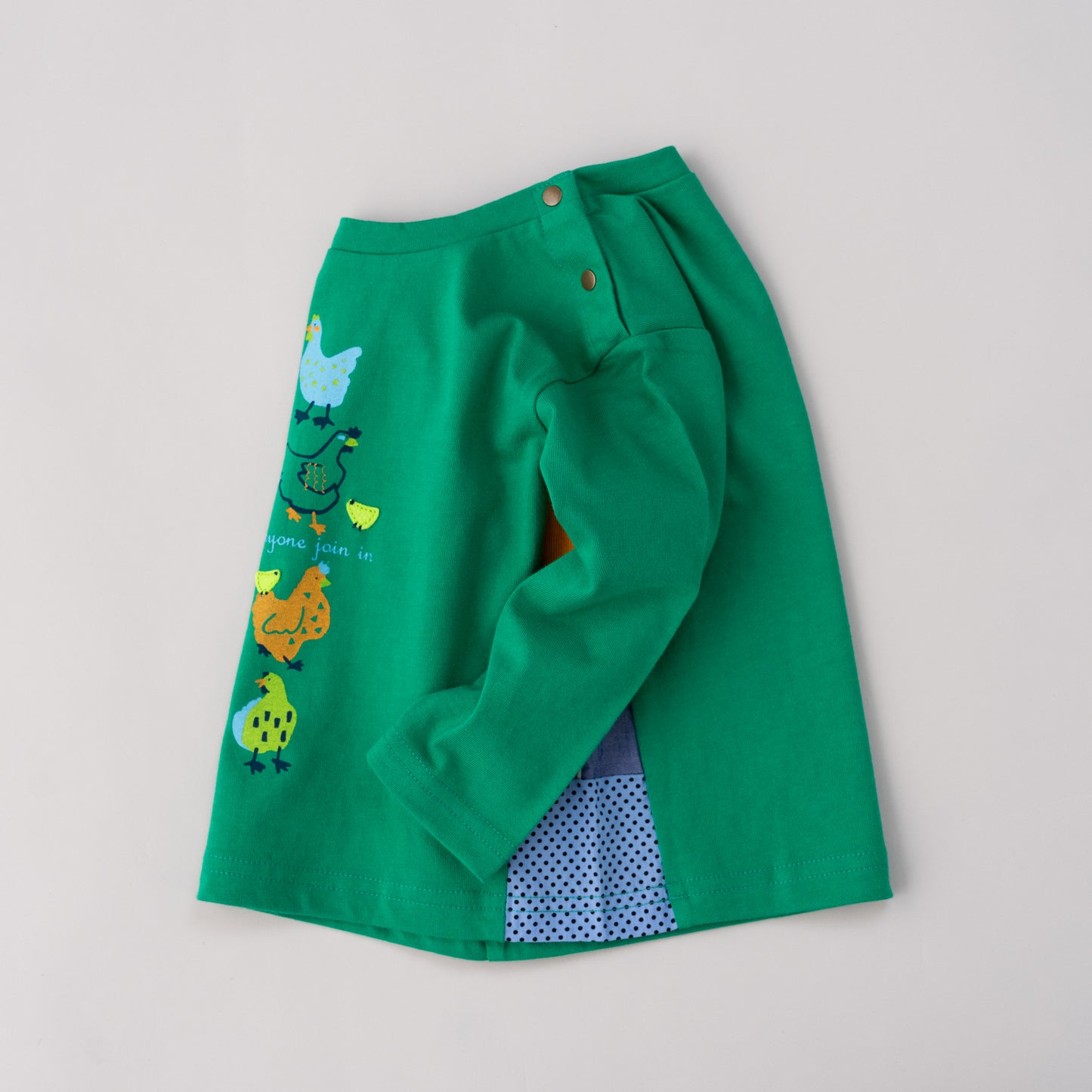 ベビープリントTシャツ【ニワトリ】　GREEN