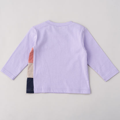 ベビープリントTシャツ【ニワトリ】　PURPLE