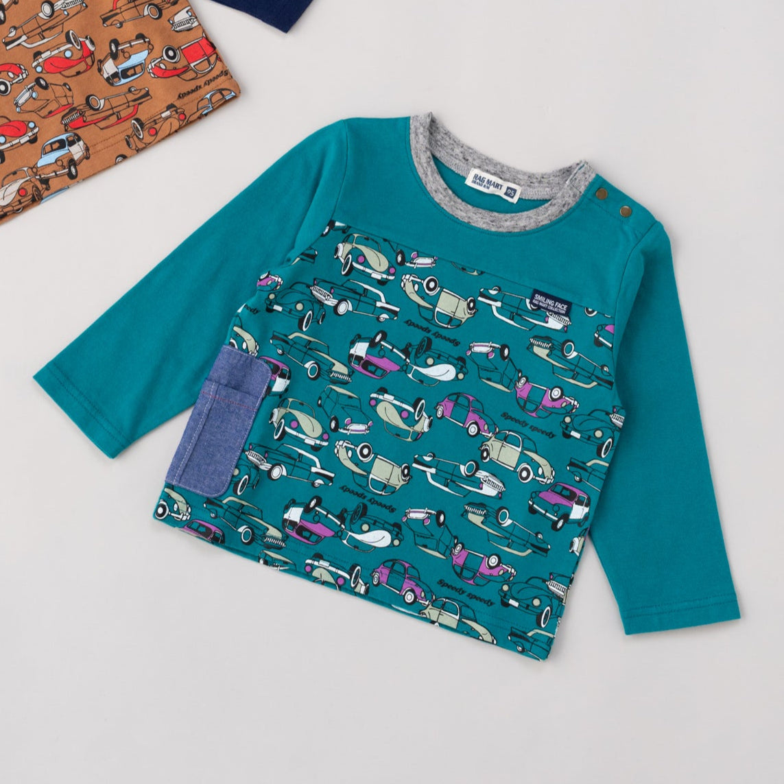 レトロカープリントTシャツ　GREEN