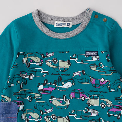 レトロカープリントTシャツ　GREEN