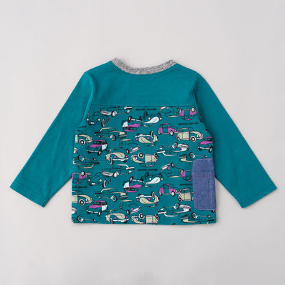 レトロカープリントTシャツ　GREEN