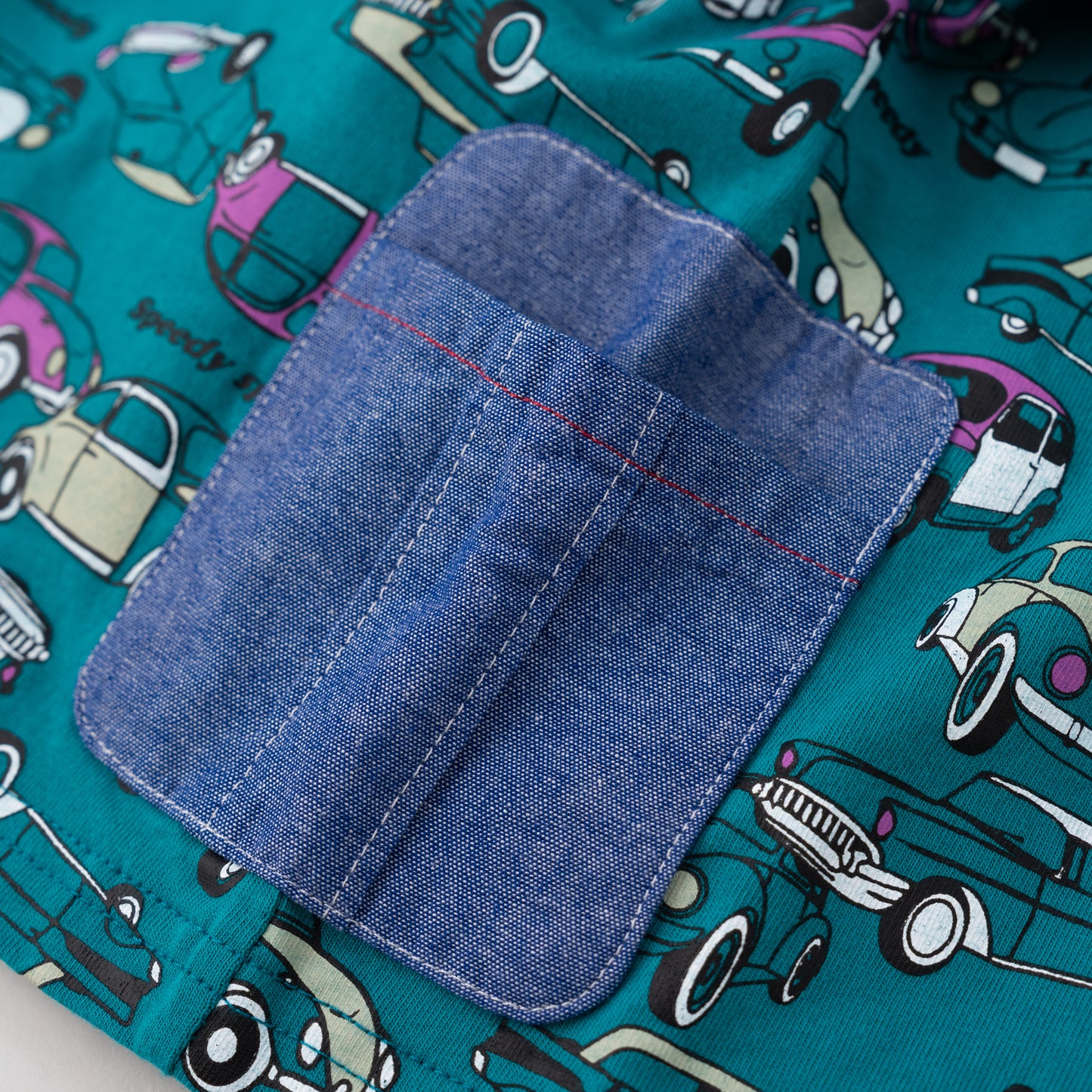 レトロカープリントTシャツ　GREEN