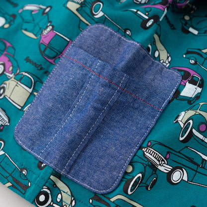 レトロカープリントTシャツ　GREEN