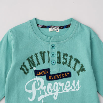 ヘンリーネックTシャツ　GREEN