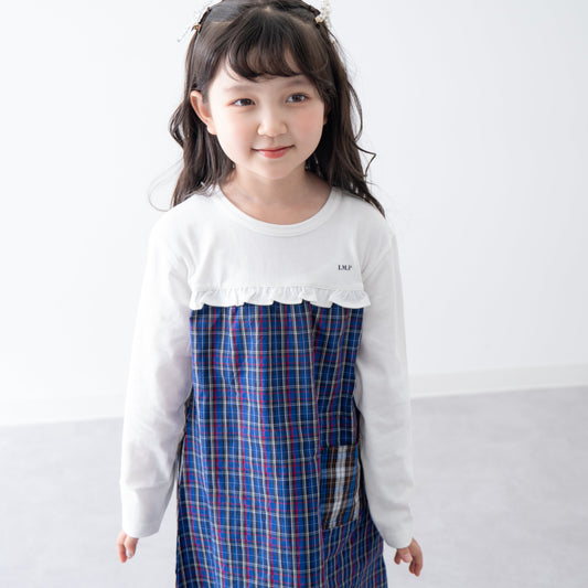 切り替えTシャツワンピース　CHECK