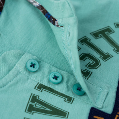 ヘンリーネックTシャツ　GREEN