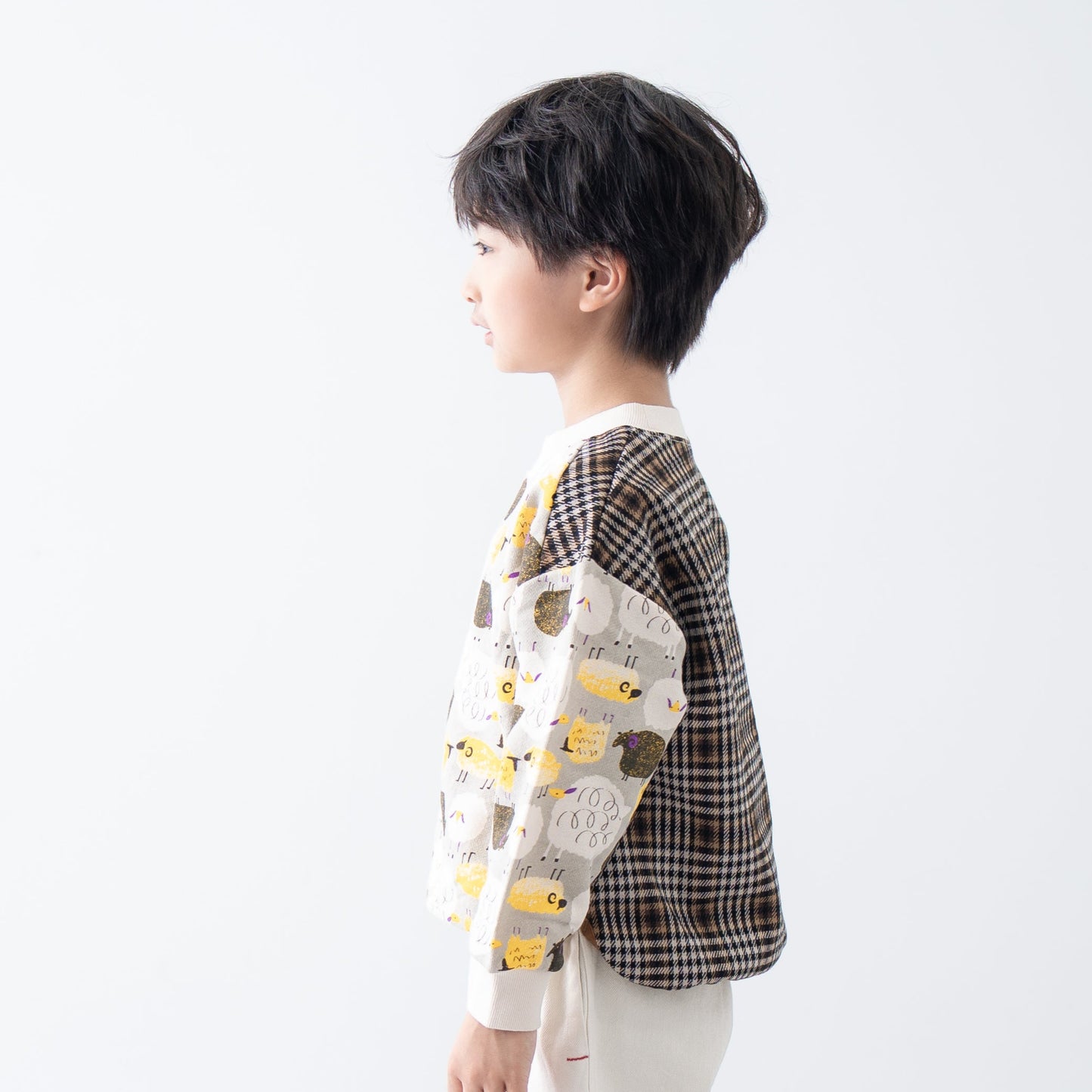 プリントジャガードトレーナー　GRAY