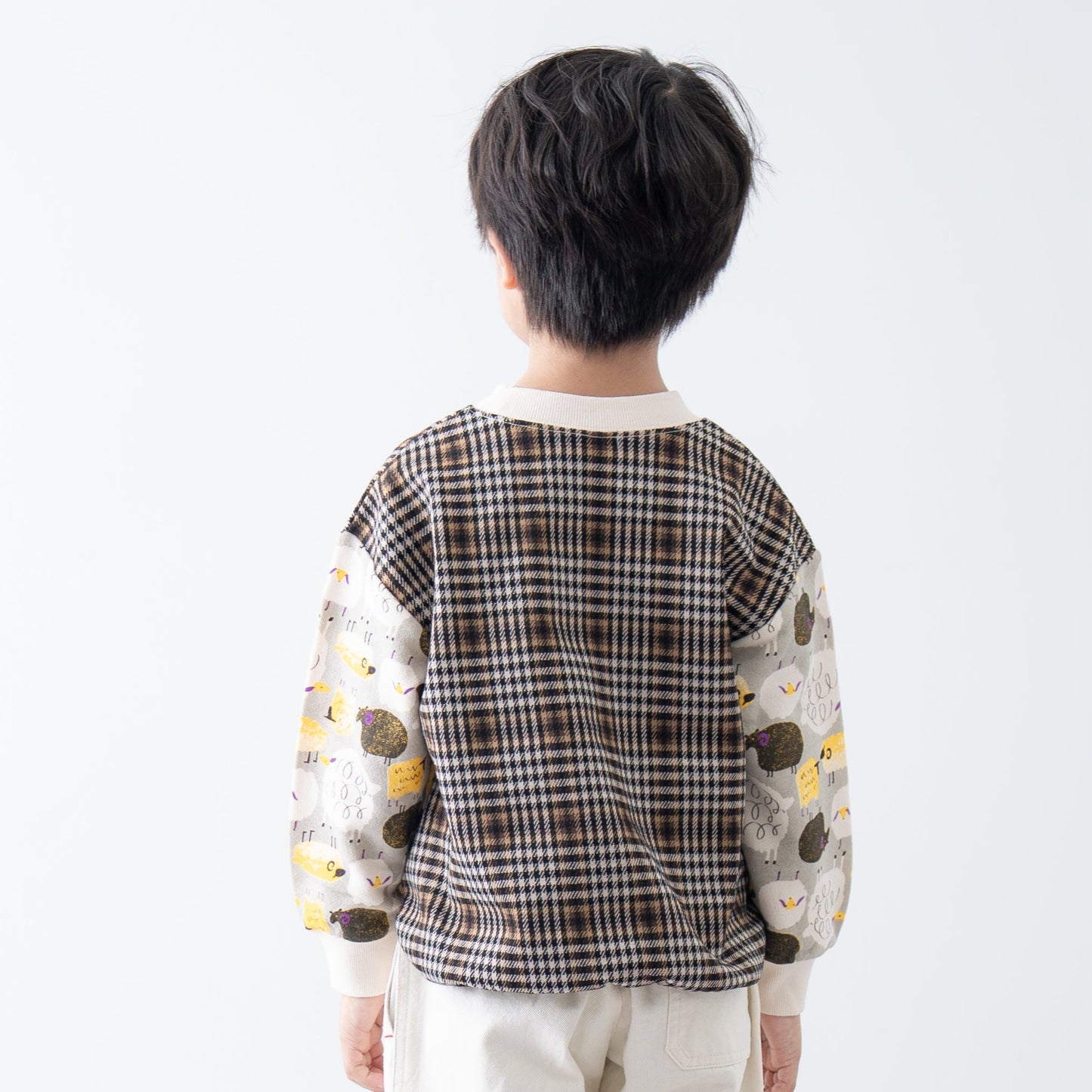 プリントジャガードトレーナー　GRAY